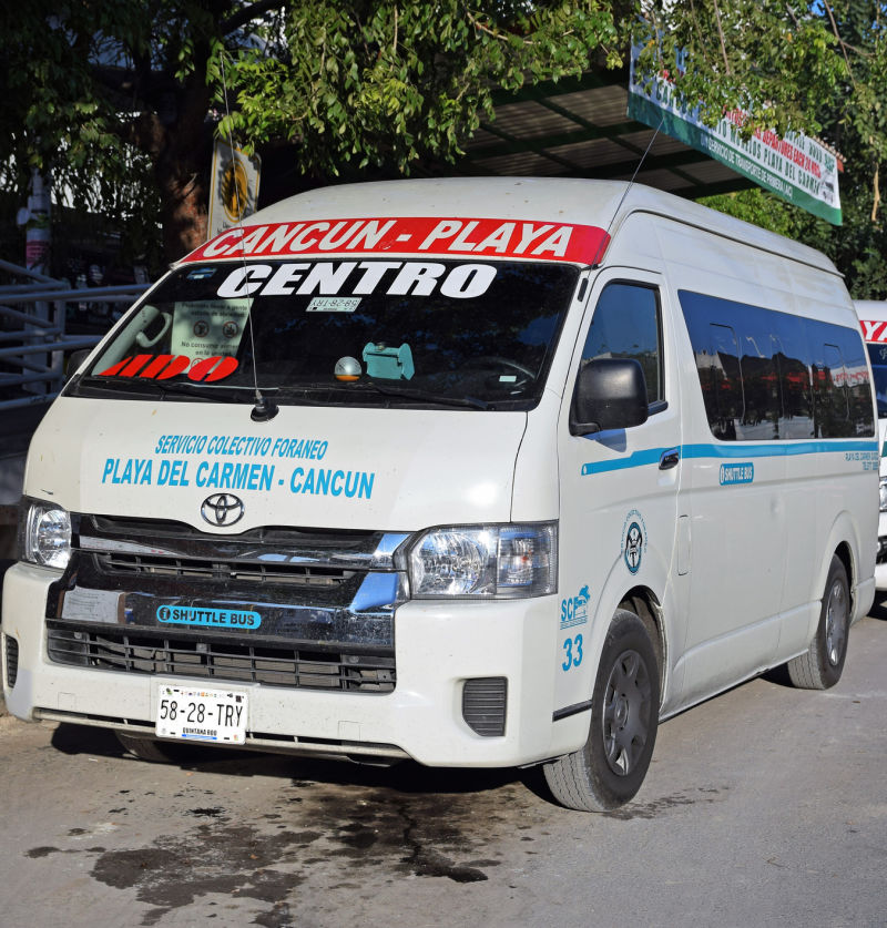 Cancun Shuttle for Tourists to get from the airport and around the city.
