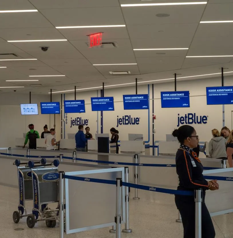 Empty jetblue kiosks