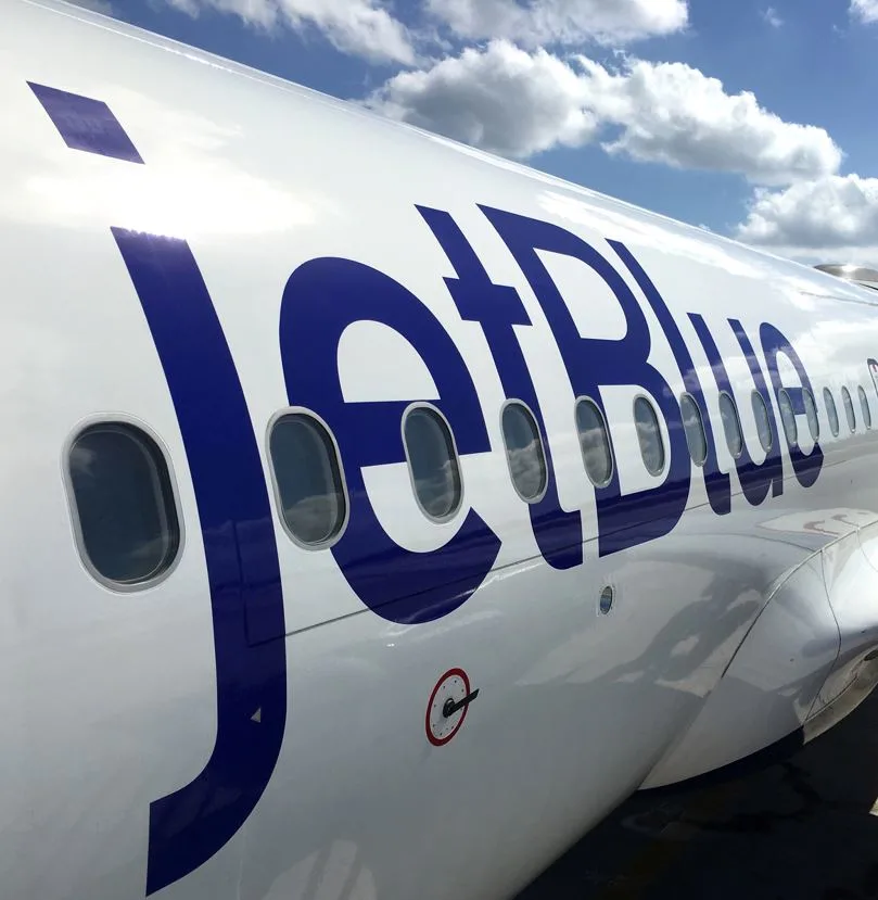 Jetblue logo on plane