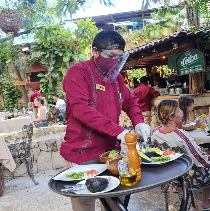 Server At Cancun Restaurant