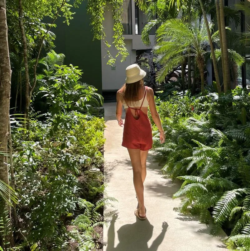 Tourist exploring jungle area