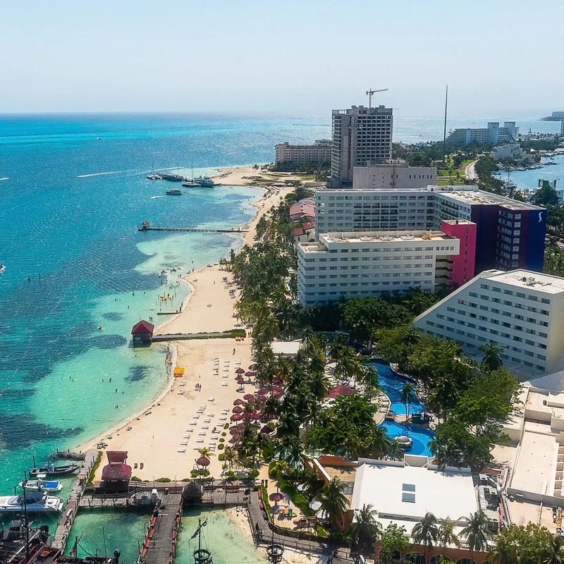 hotel zone along beach