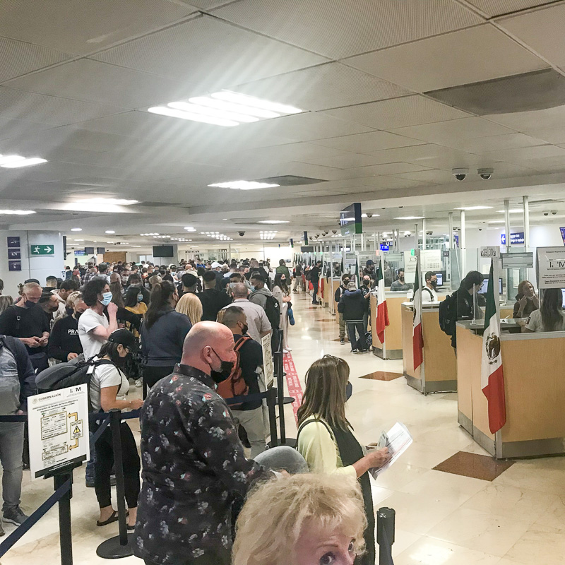 Passport control in cancun airport