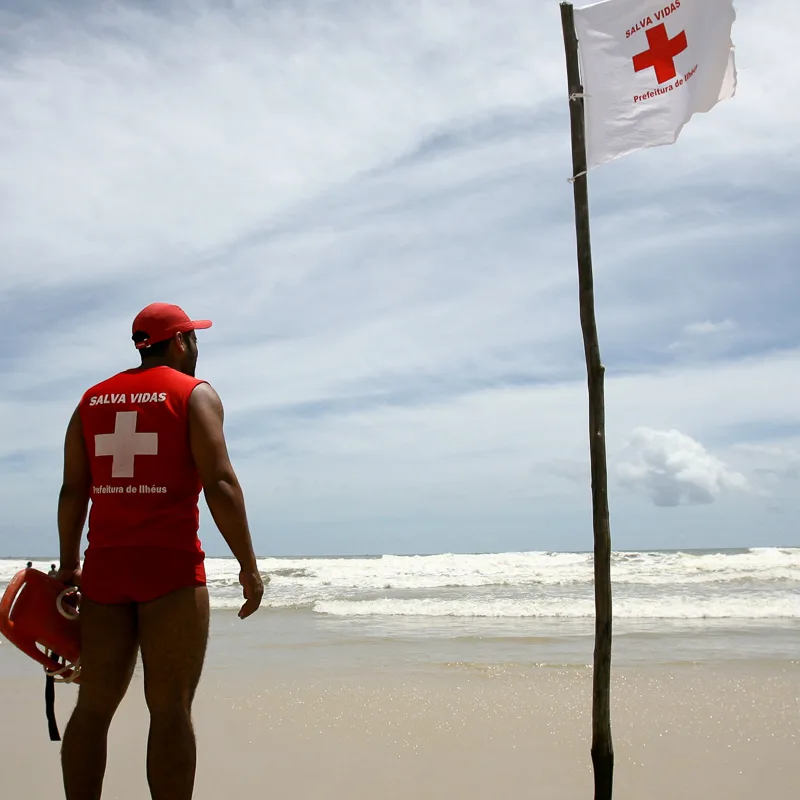 lifeguard and flag