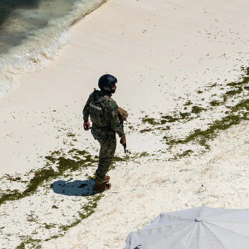 national guard on beach