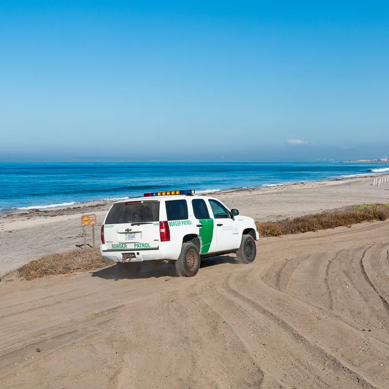 car on beach