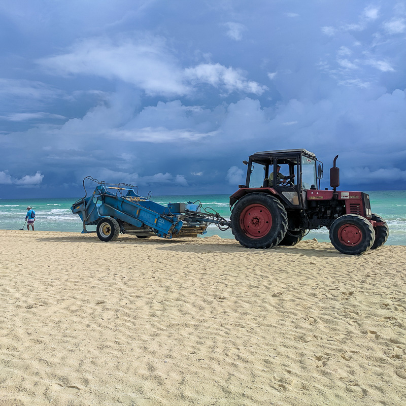 tractor on beach