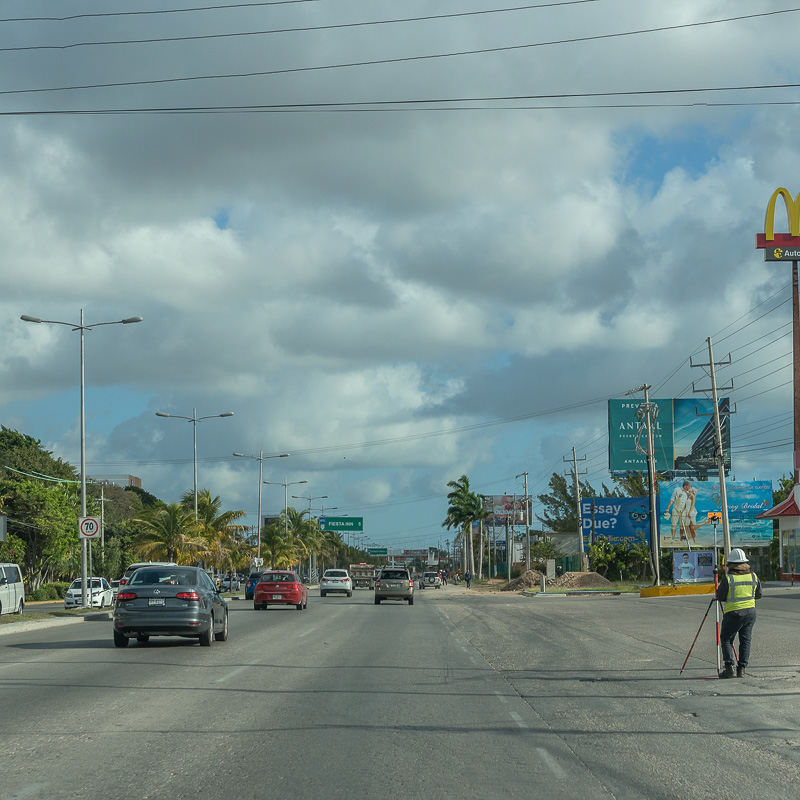 busy road in Tulum
