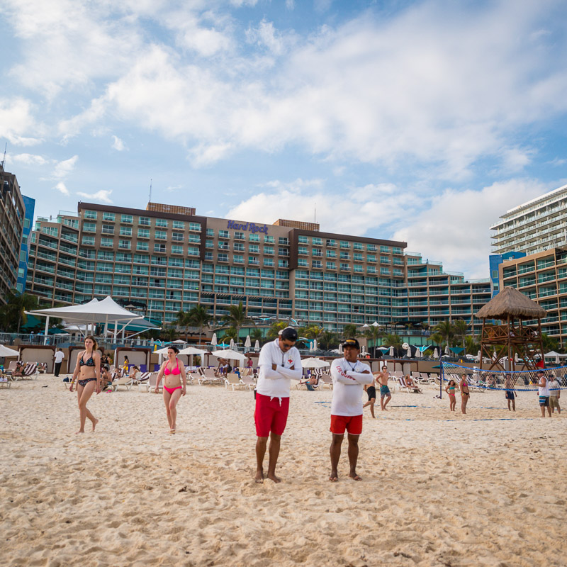 Cancun Lifeguards Monitoring the Beach