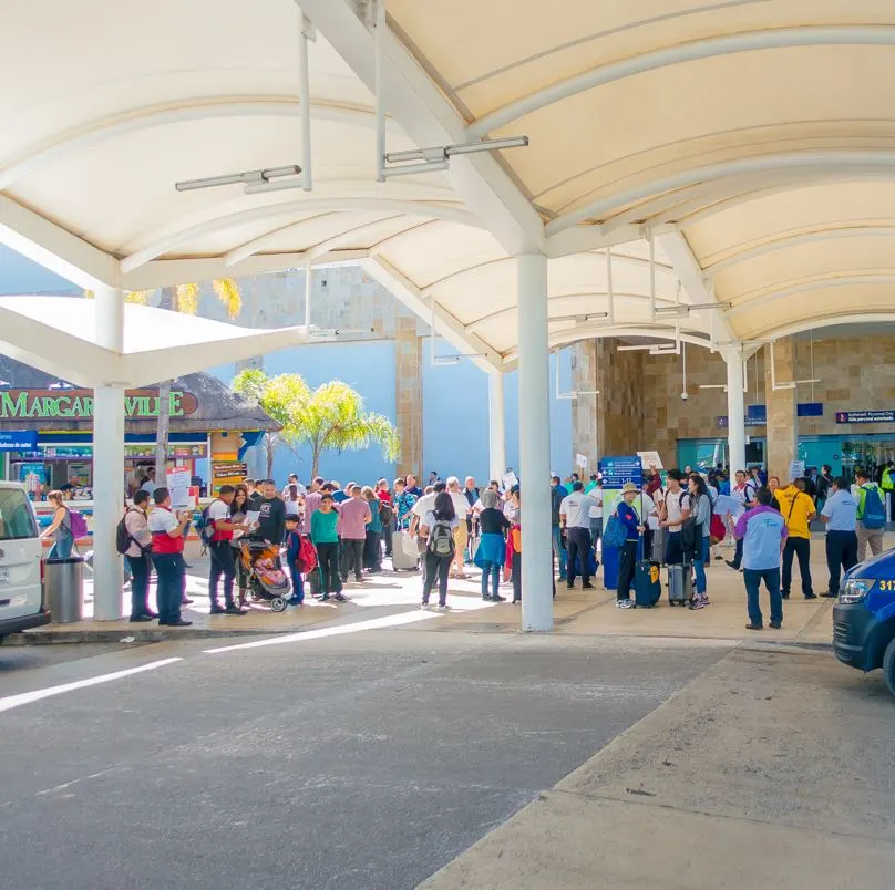 Busy Pickup Area In Airport