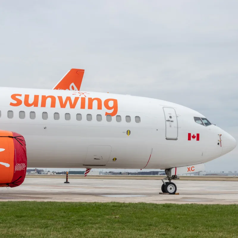 Sunwing plane on the tarmac