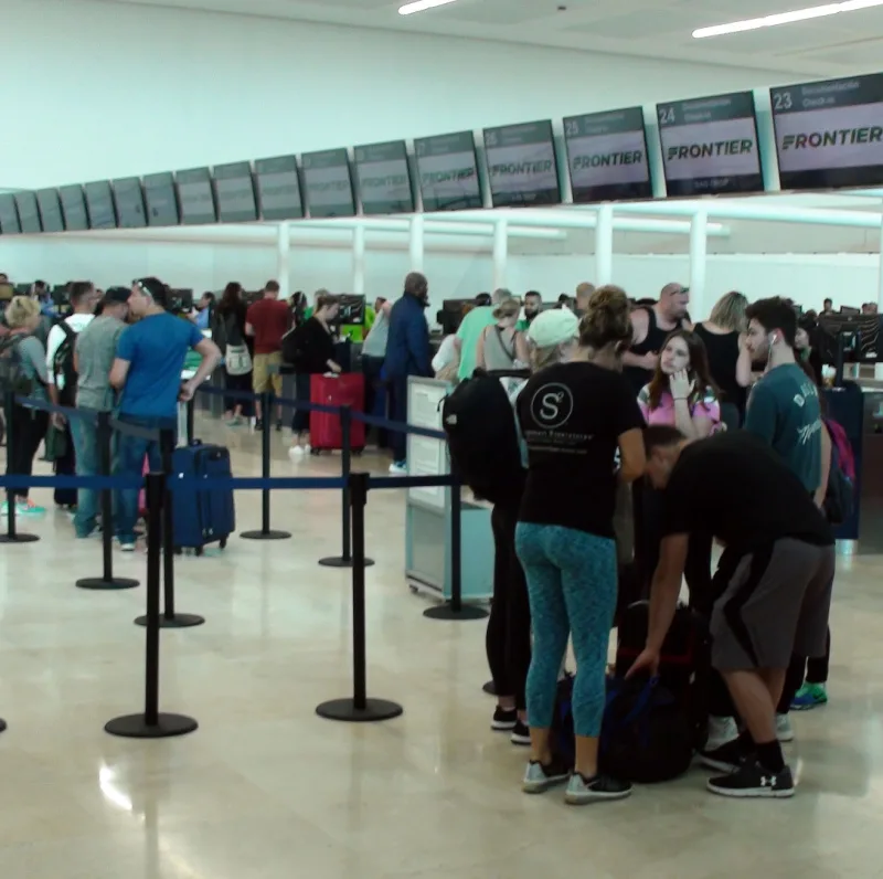 Waiting at Cancun Airport