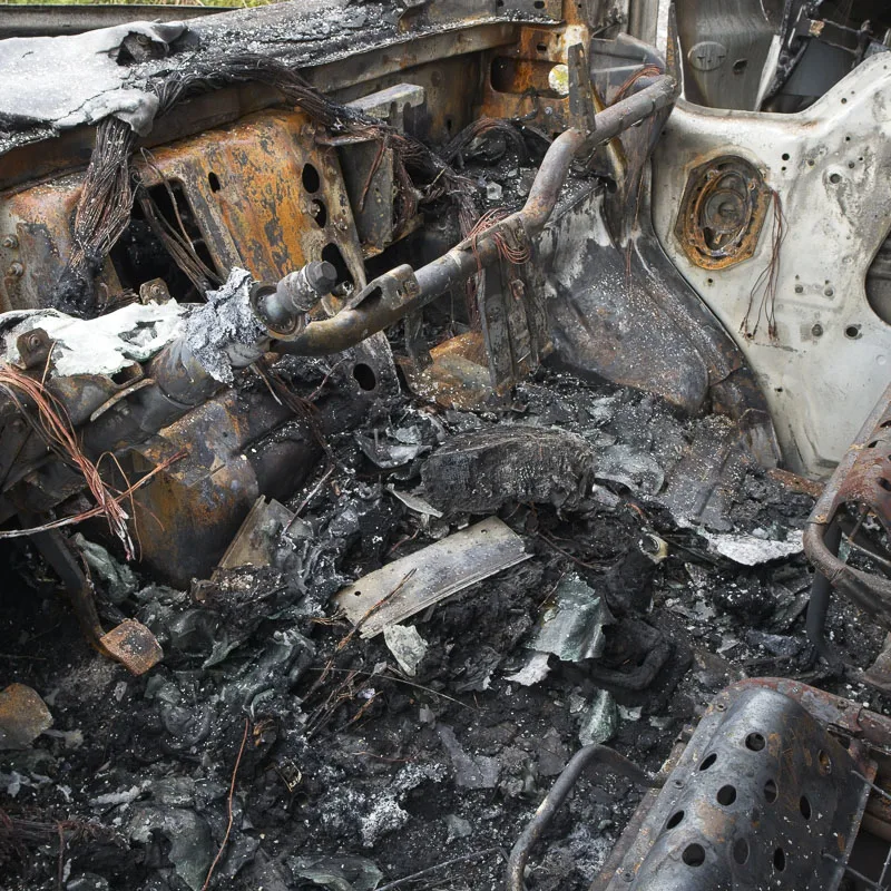 burnt out car