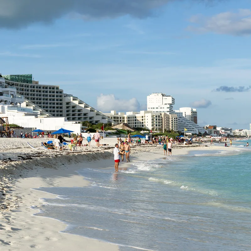 cancun beach at night