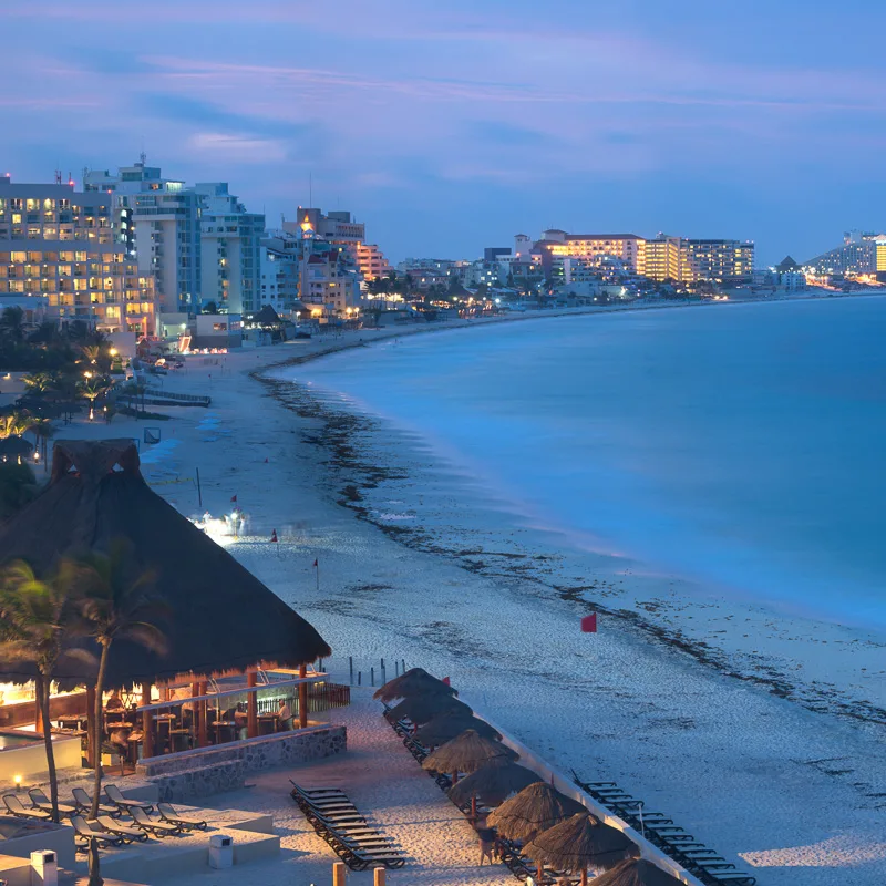 cancun at sunset