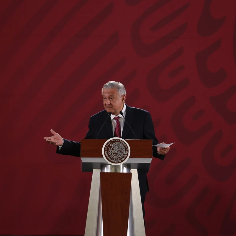 Mexican President Andrés Manuel López Obrador makes a speech