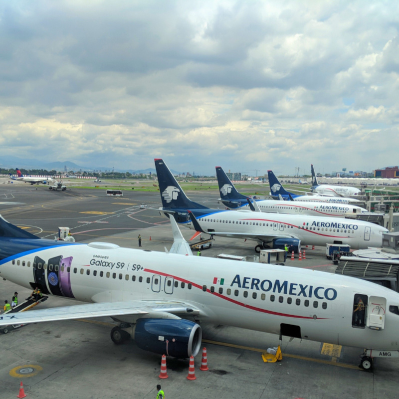 Aeromexico fleet on standby at airport