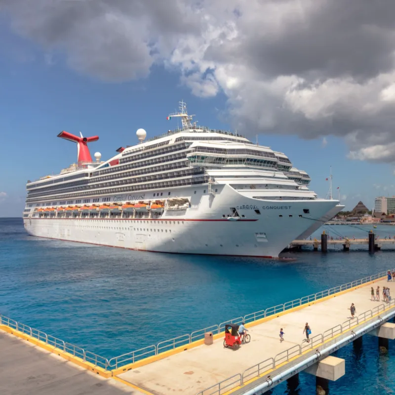 Cruise ship stationed in Cozumel port