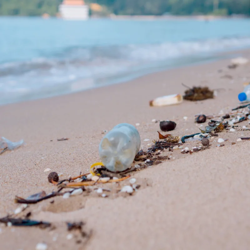 Microplastics beach