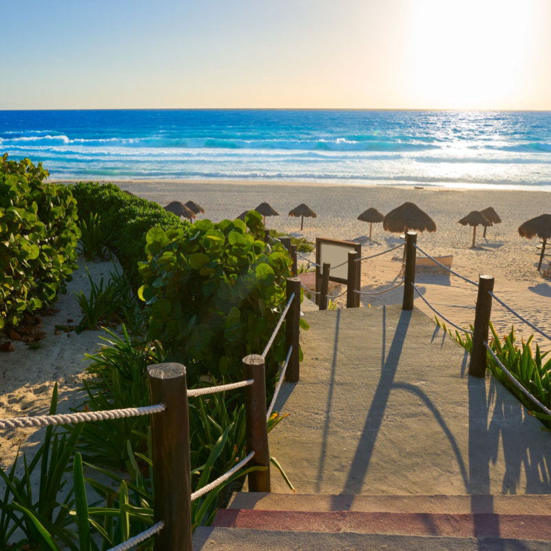 Walkway Leading to Playa Delfines and the Caribbean Sea