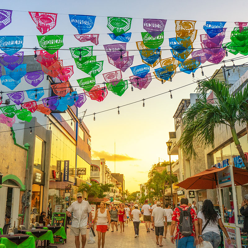 Décorations de la Cinquième Avenue de Playa del Carmen