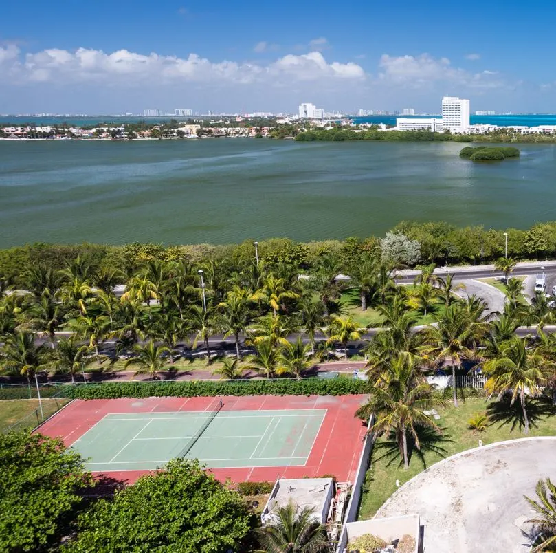 Tennis Courts Overlooking Laguna Nichupte