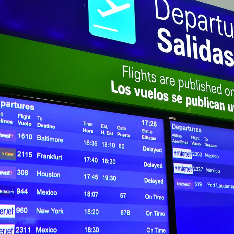 departure board cancun