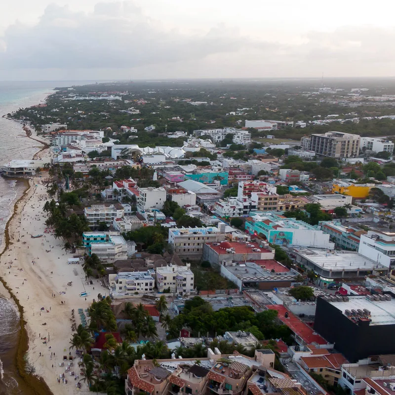 playa del carmen from above