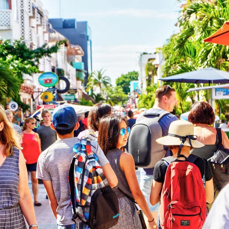 tourists in playa del carmen