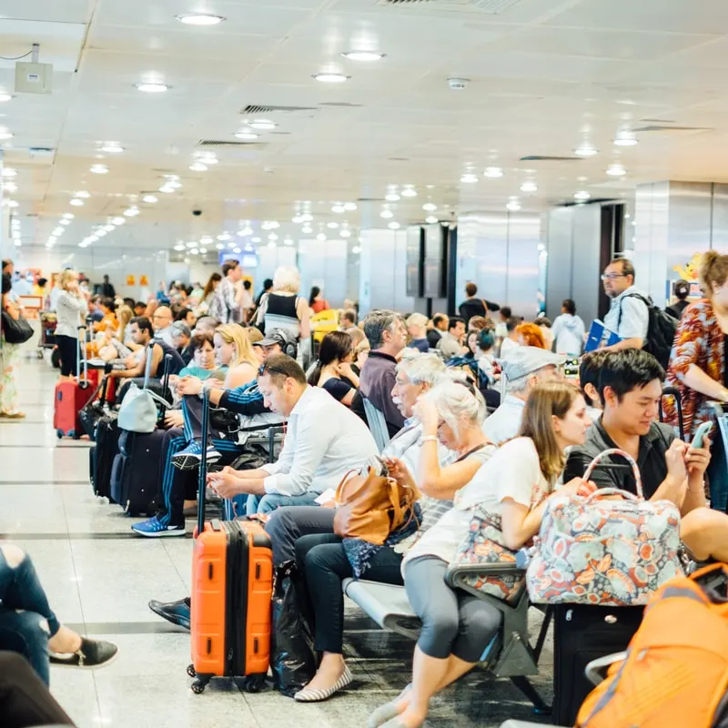 crowded airport