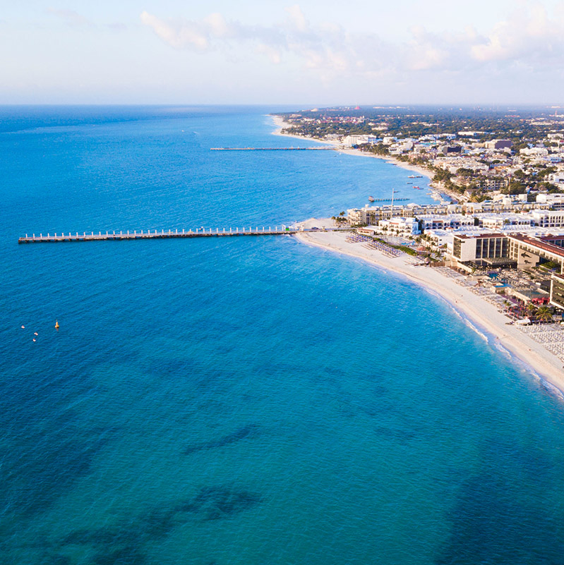 Aerial view of Playa del Carmen