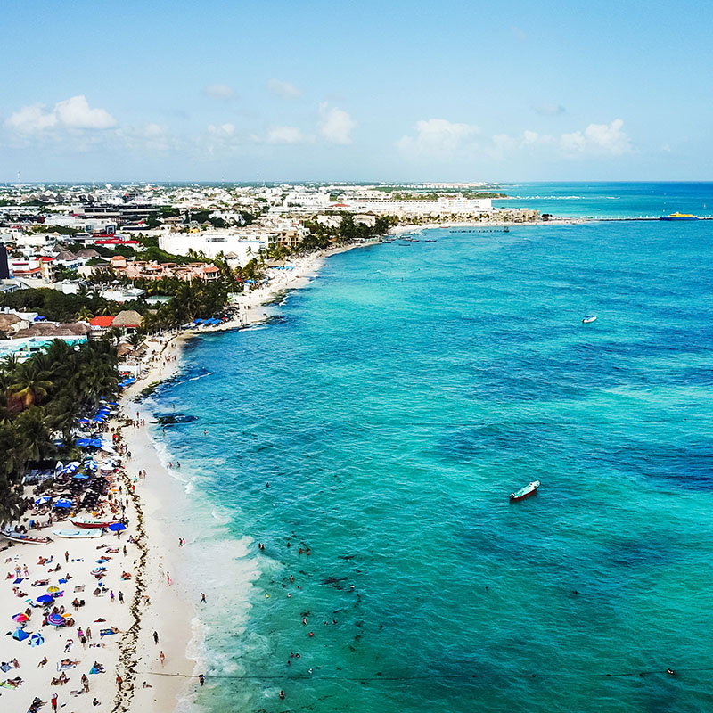 Playa del Carmen aerial view