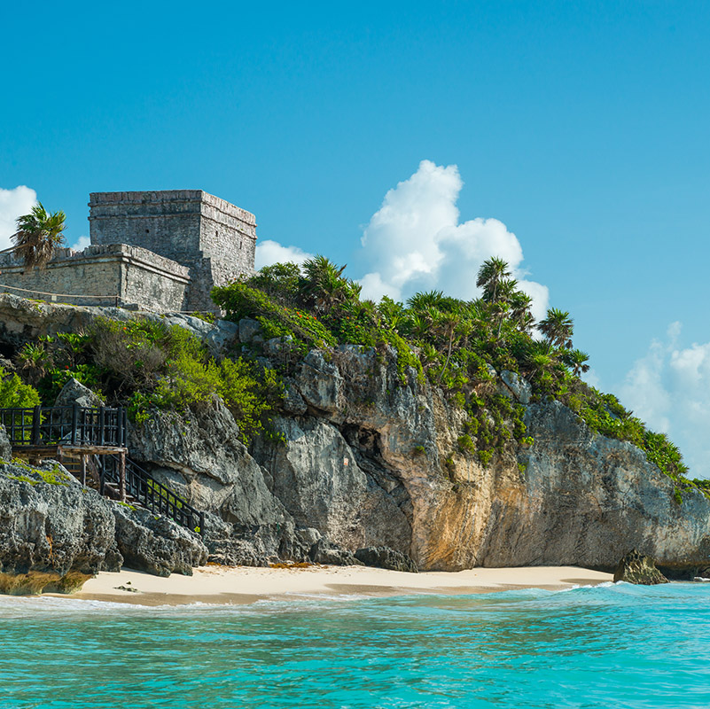 Tulum ruins from the ocean