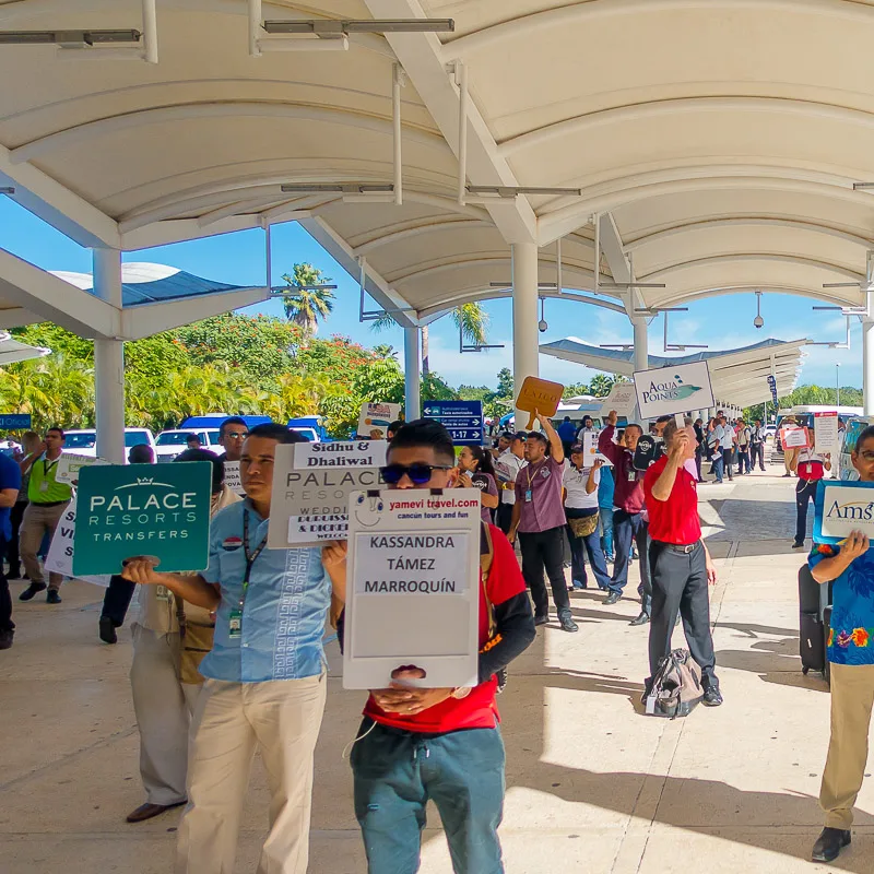 busy cancun airport