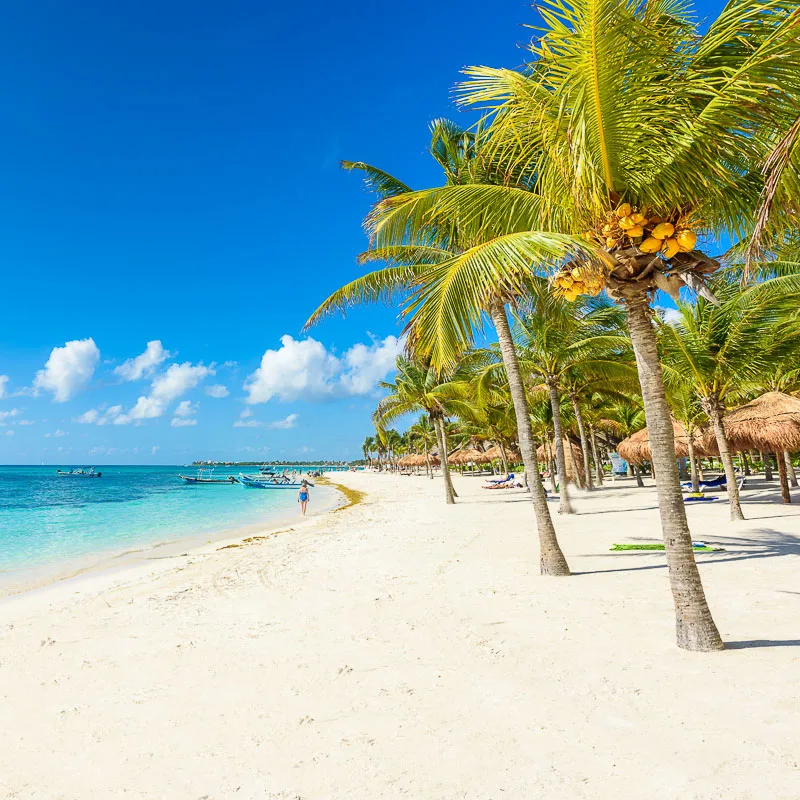 empty beach in cancun