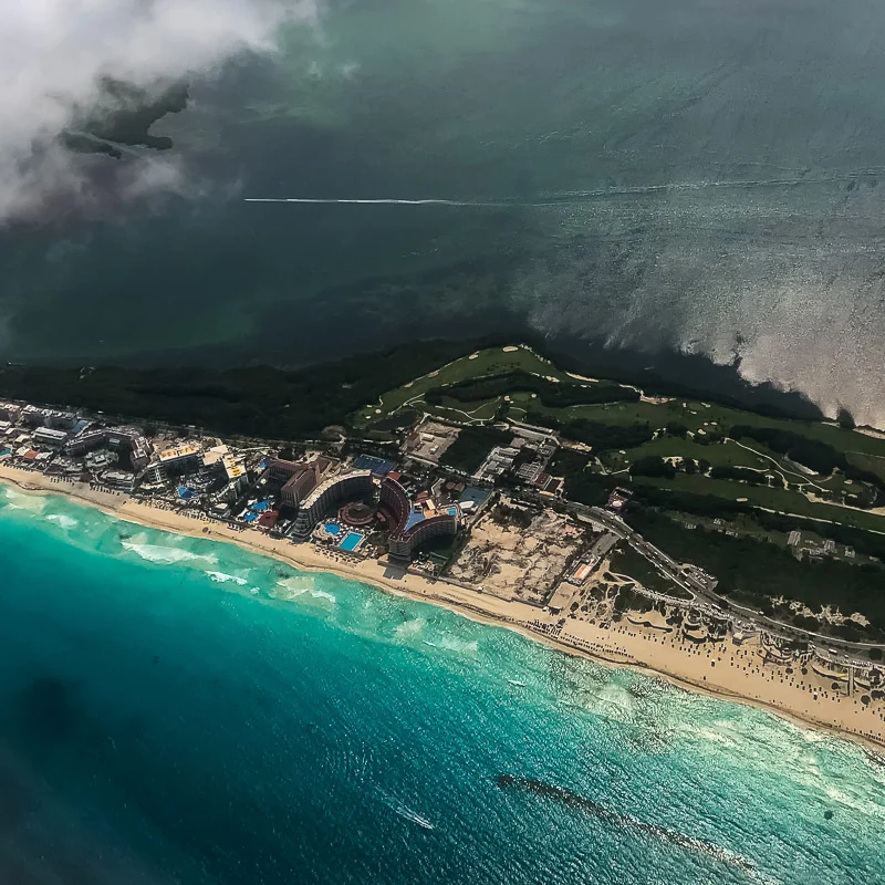 cancun from above