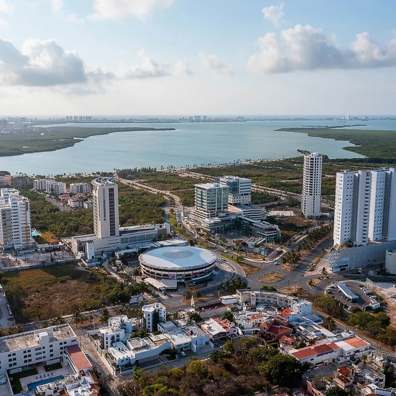 cancun area from above