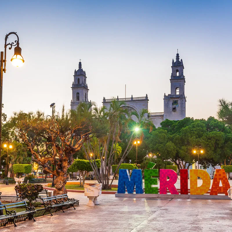 central plaza in merida