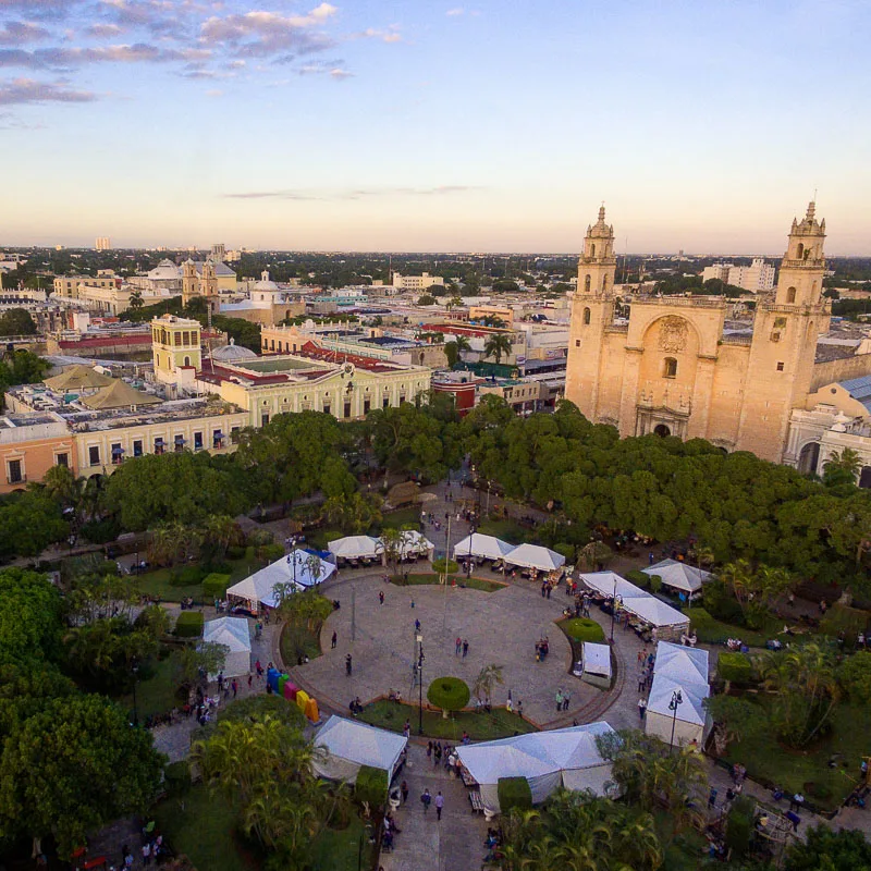 central plaza in merida