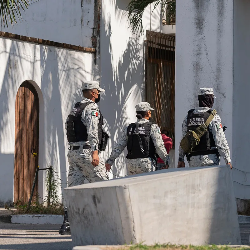 three cops walking together