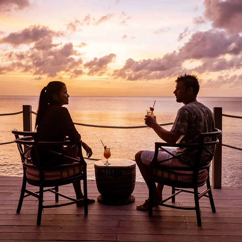 couple with sunset