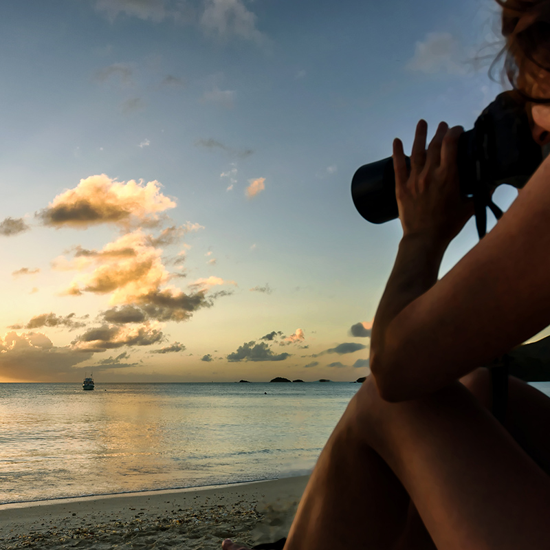 Photographer on Mexican beach