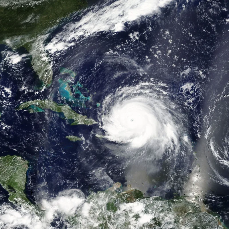 satellite view of a hurricane forming