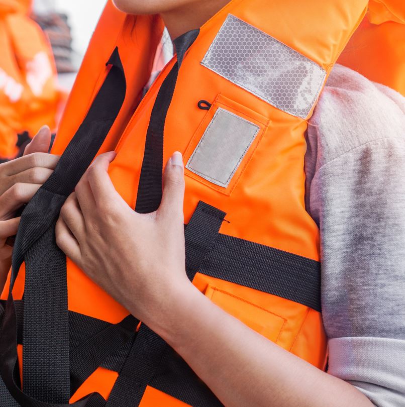 Person Wearing a Life Jacket