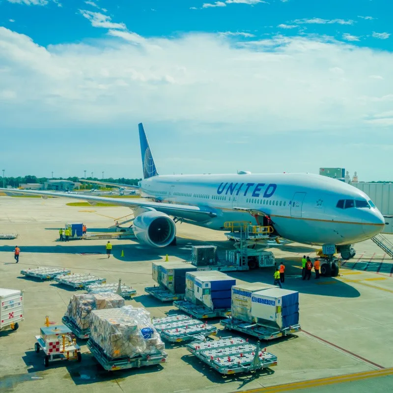 United Airplane in Cancun, Mexico