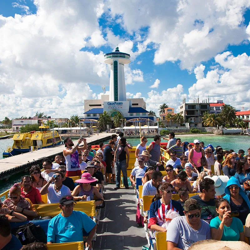 Ferry with People Onboard