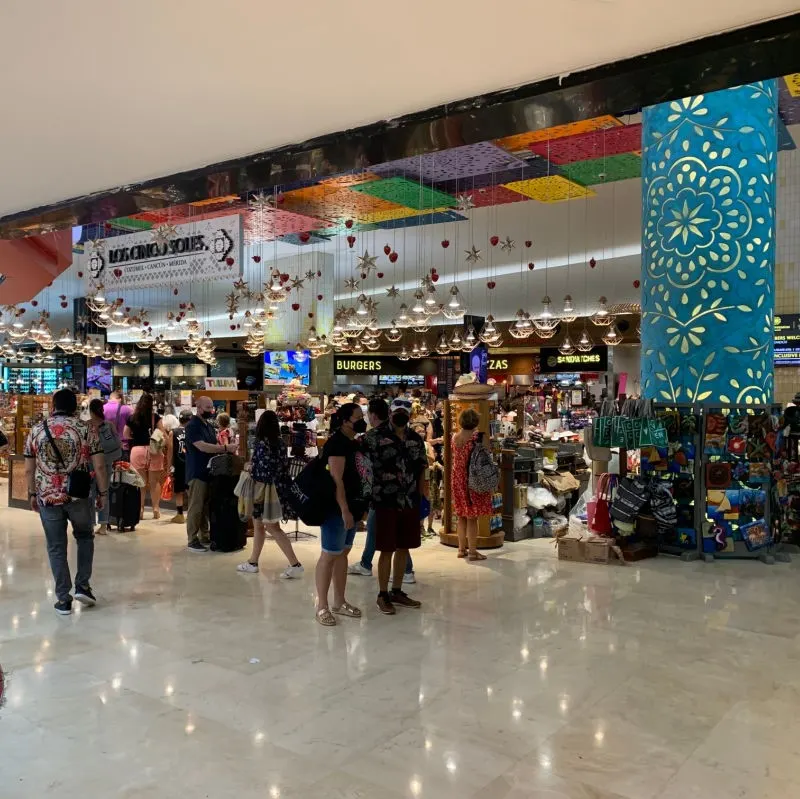 Cancun Airport with Tourists