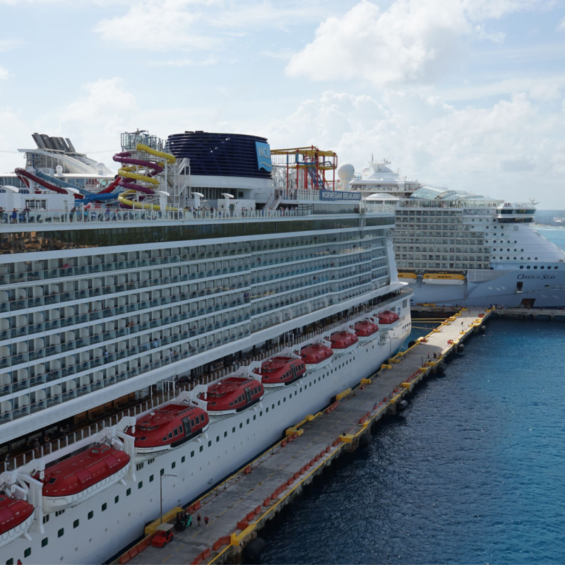 Cruise ships docked