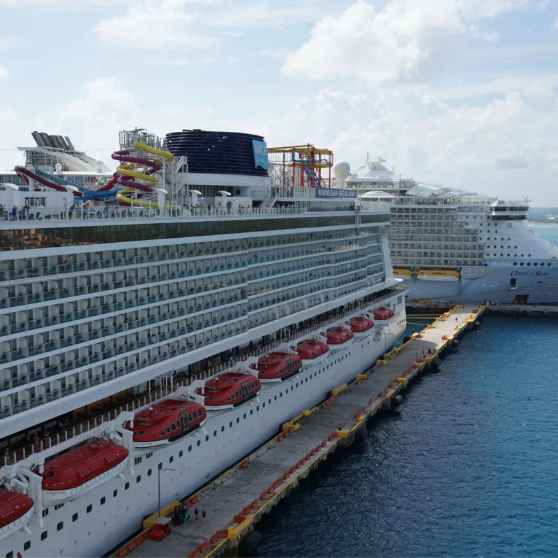 Cruise ships docked