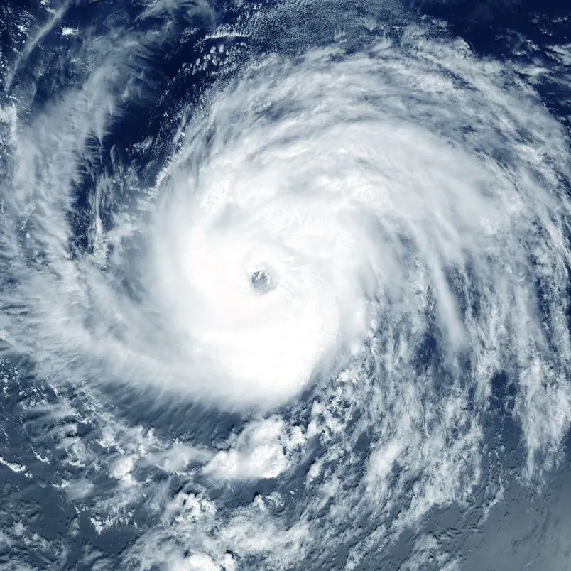 aerial view of a hurricane in the Mexican Caribbean